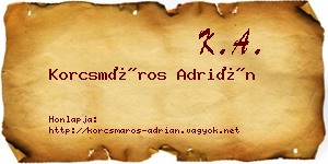 Korcsmáros Adrián névjegykártya